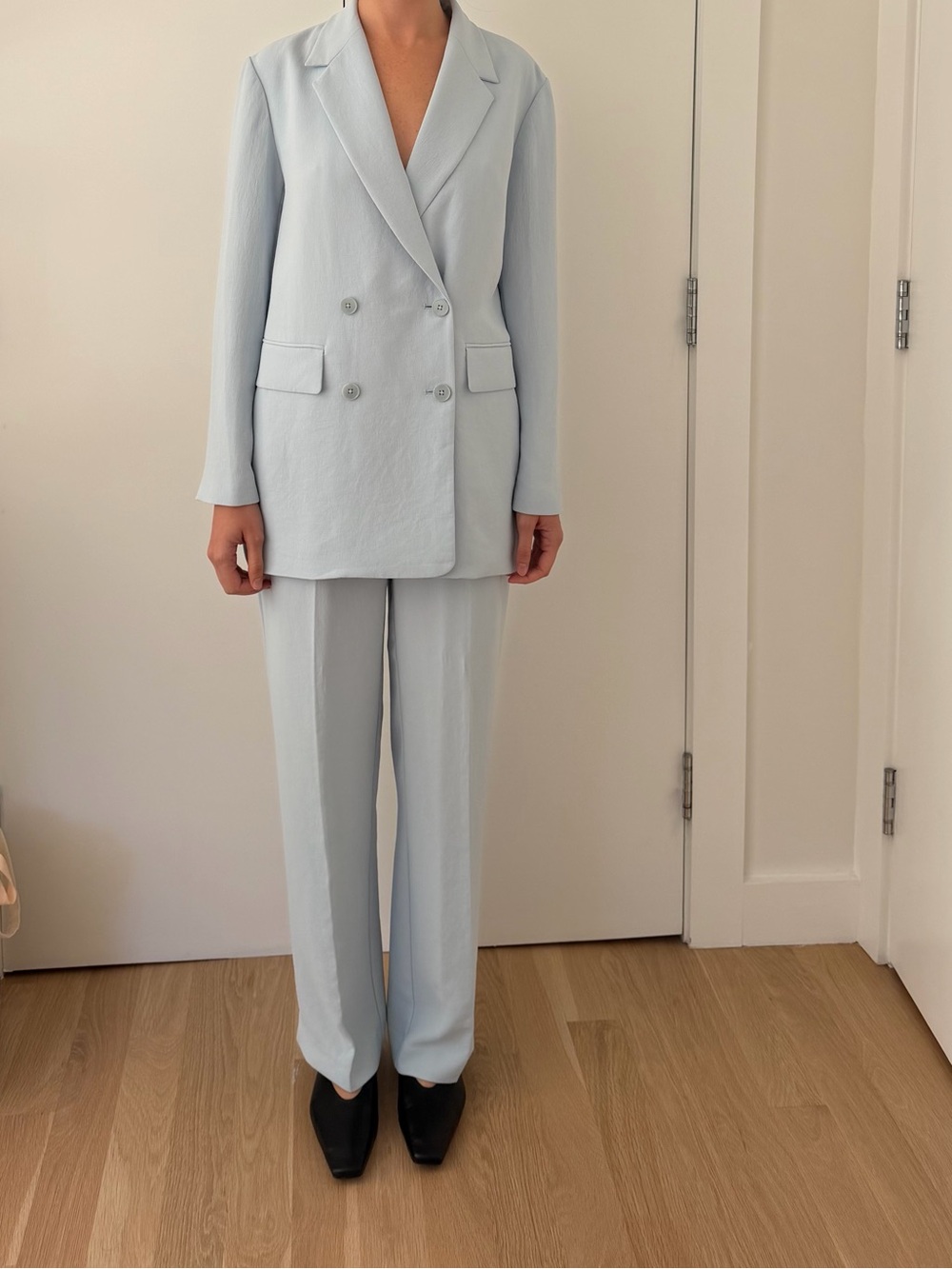 Wilfred Light Blue Double-Breasted Blazer and Trousers Set